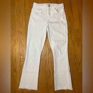 L'Agence Ruth High Rise Stretch Straight Leg Jeans Vintage White Size 28 $275